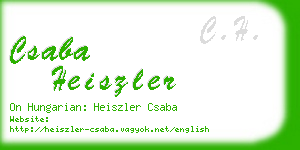 csaba heiszler business card